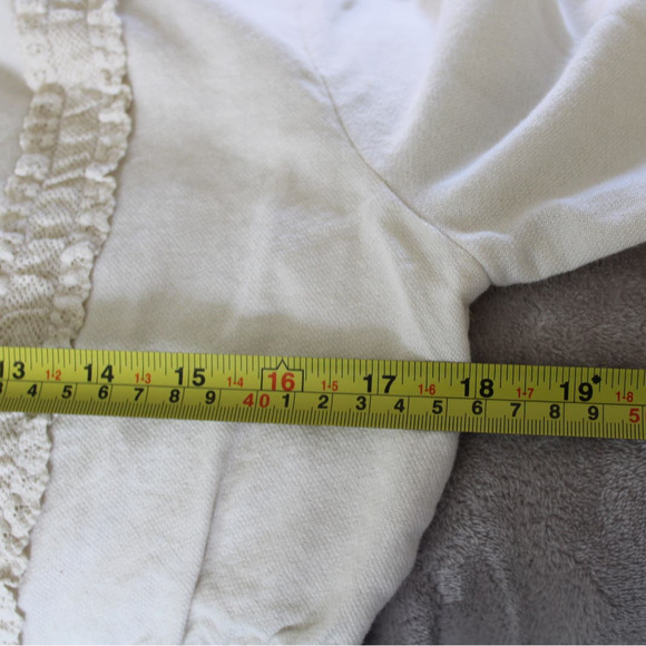 NWT Bonpoint Girls Justine Dress Wool Blend Off White Lace Trim 12 - Picture 11 of 12